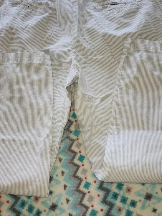 IZOD MENS SIZE 36 30BLUE WHITE pants  PINSTRIPE SEERSUCKER - Picture 3 of 4